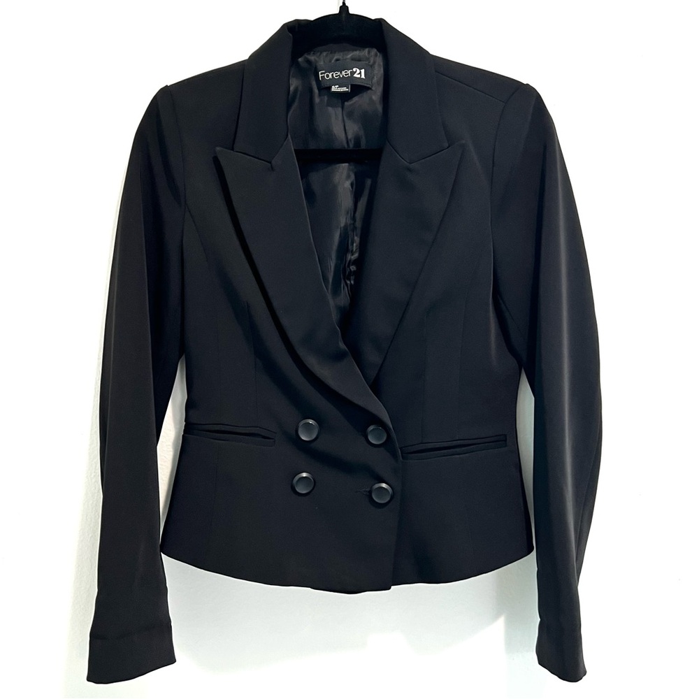Forever 21 Classic Black Blazer Dual Button Size Small